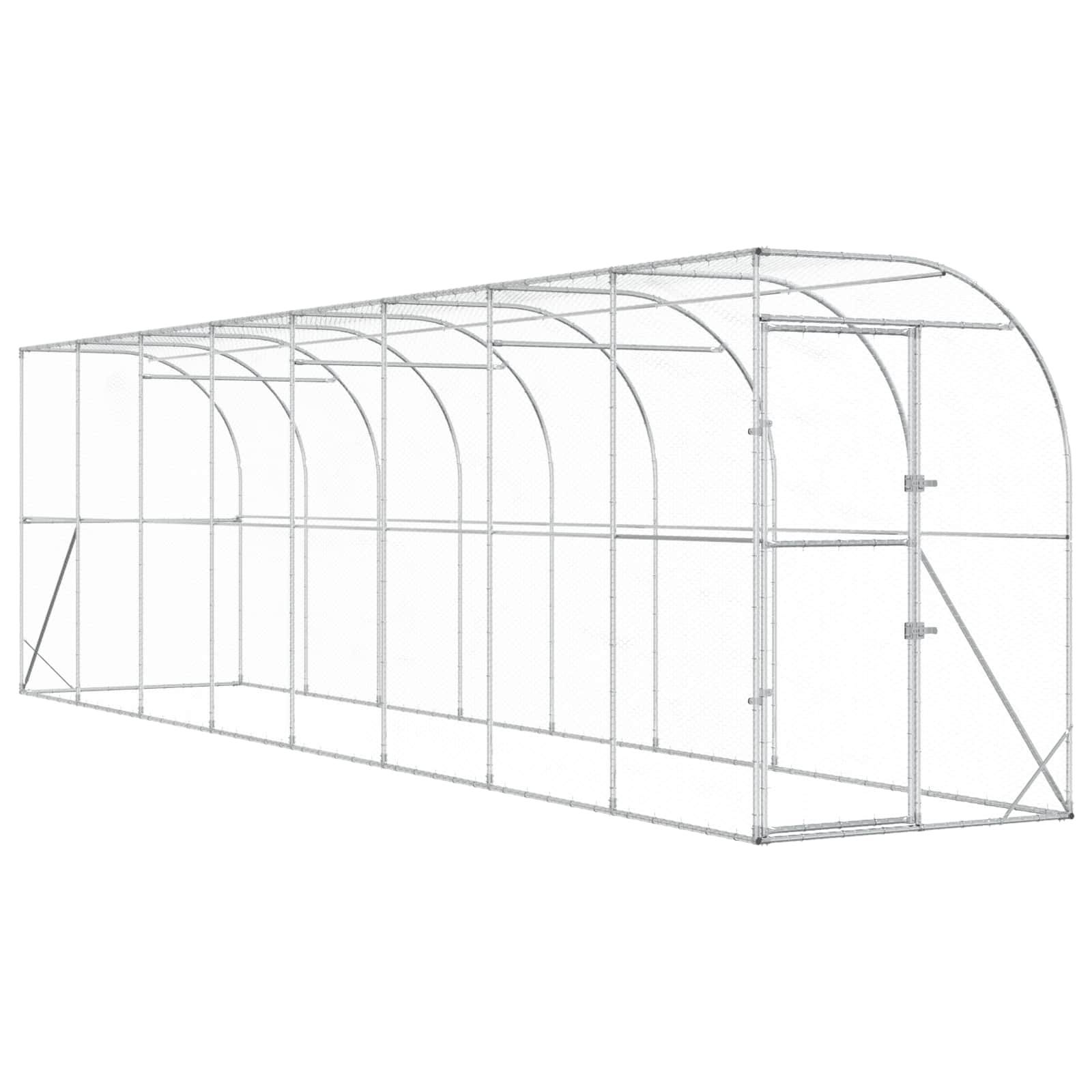 Vidaxl - Poulailler contre le mur Argenté 600 x 150 x 215 cm vidaXL 3434703 - Image 2
