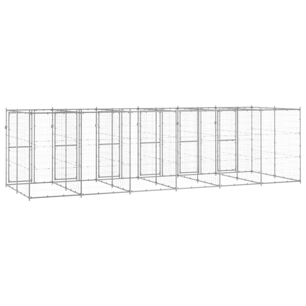 Helloshop26 - Chenil extérieur cage enclos parc animaux chien extérieur acier galvanisé 14,52 m² - Image 5