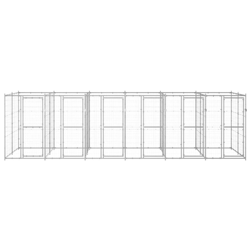 Helloshop26 - Chenil extérieur cage enclos parc animaux chien extérieur acier galvanisé 14,52 m² - Image 3