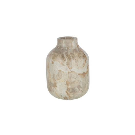 Vase en pierre beige 11x11x15 cm - J-Line - Image 1