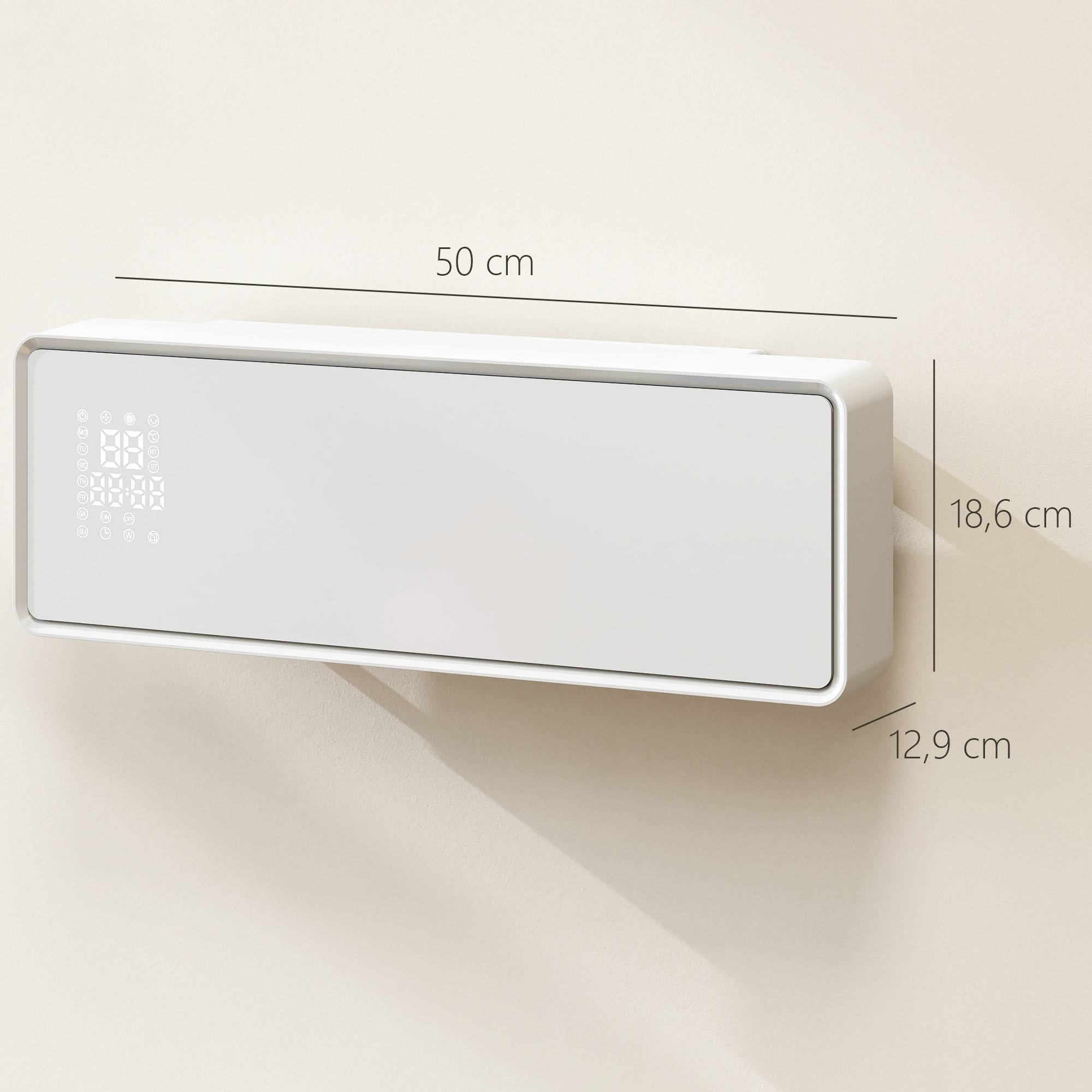 Radiateur mural électrique basse consommation 2000 W avec 3 modes, affichage LED, thermostat, minuterie et panneau en verre - Image 5