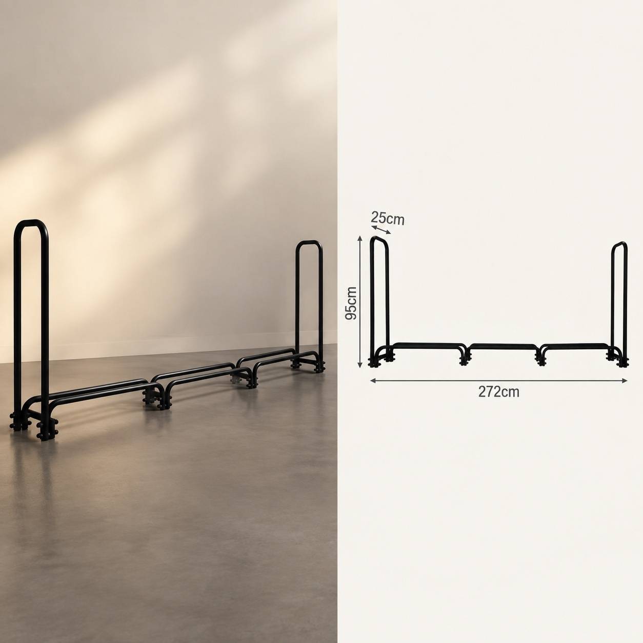 Support de Bûches en Acier avec Housse de Protection pour Jardin - Image 8