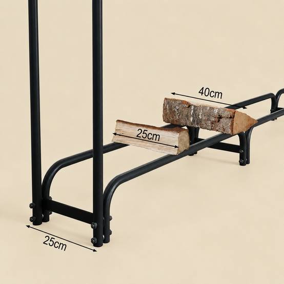 Support de Bûches en Acier avec Housse de Protection pour Jardin - Image 5