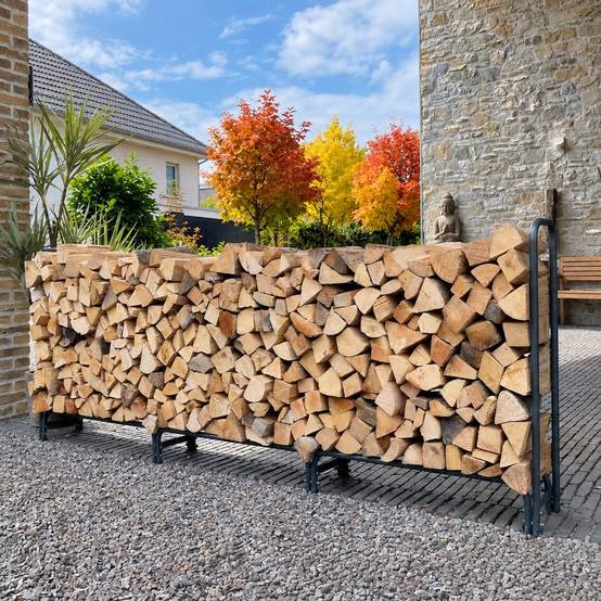 Support de Bûches en Acier avec Housse de Protection pour Jardin - Image 3
