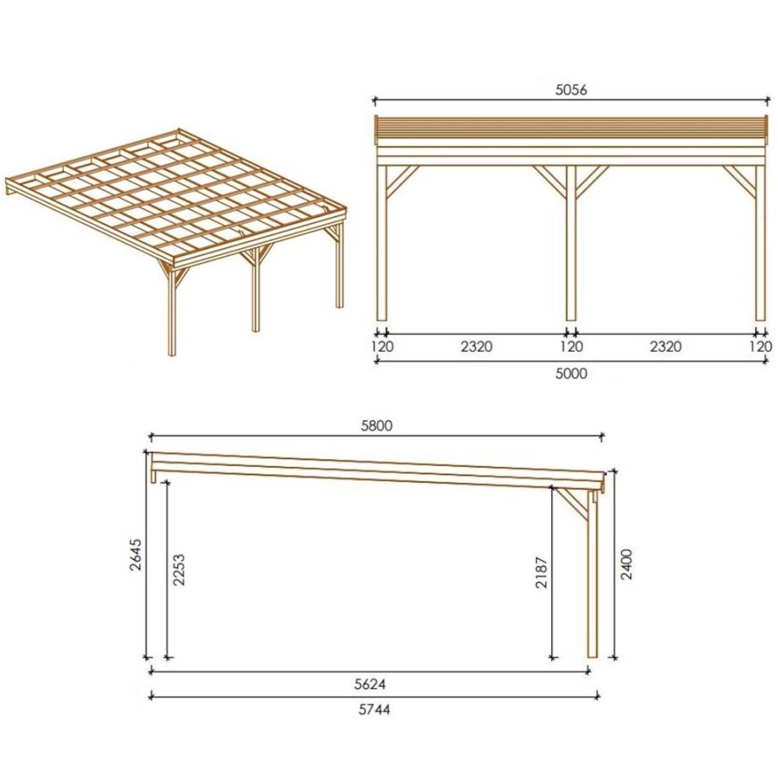 Altanka - Carport, abri de voiture  5.8x5.06 m - 29 m2 - couverture PVC  - CAR23PVCTR - ALTANKA - Image 3