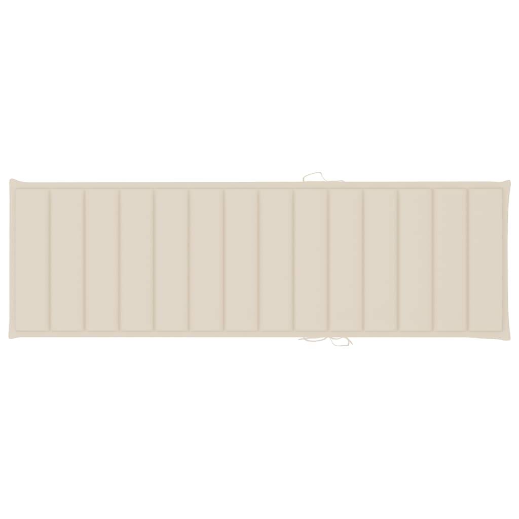 Chaise longue de jardin Bois d'acacia solide Beige 200 x 59/63 x 30/62/76/85 cm - PANGIVO - Image 9