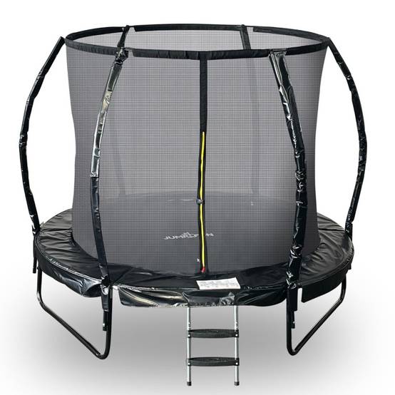 Trampoline 8Ft ø244cm noire avec Echelle, Protection et Filet de sécurité JUMP4FUN - Image 1