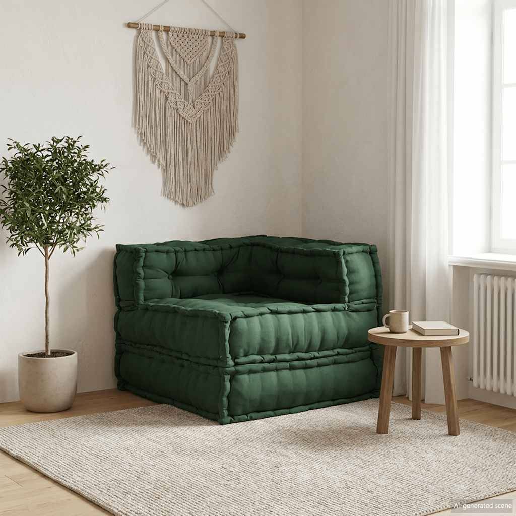 Canapé modulaire coton vert 70 x 70 x 54 cm - PANGIVO - Image 1