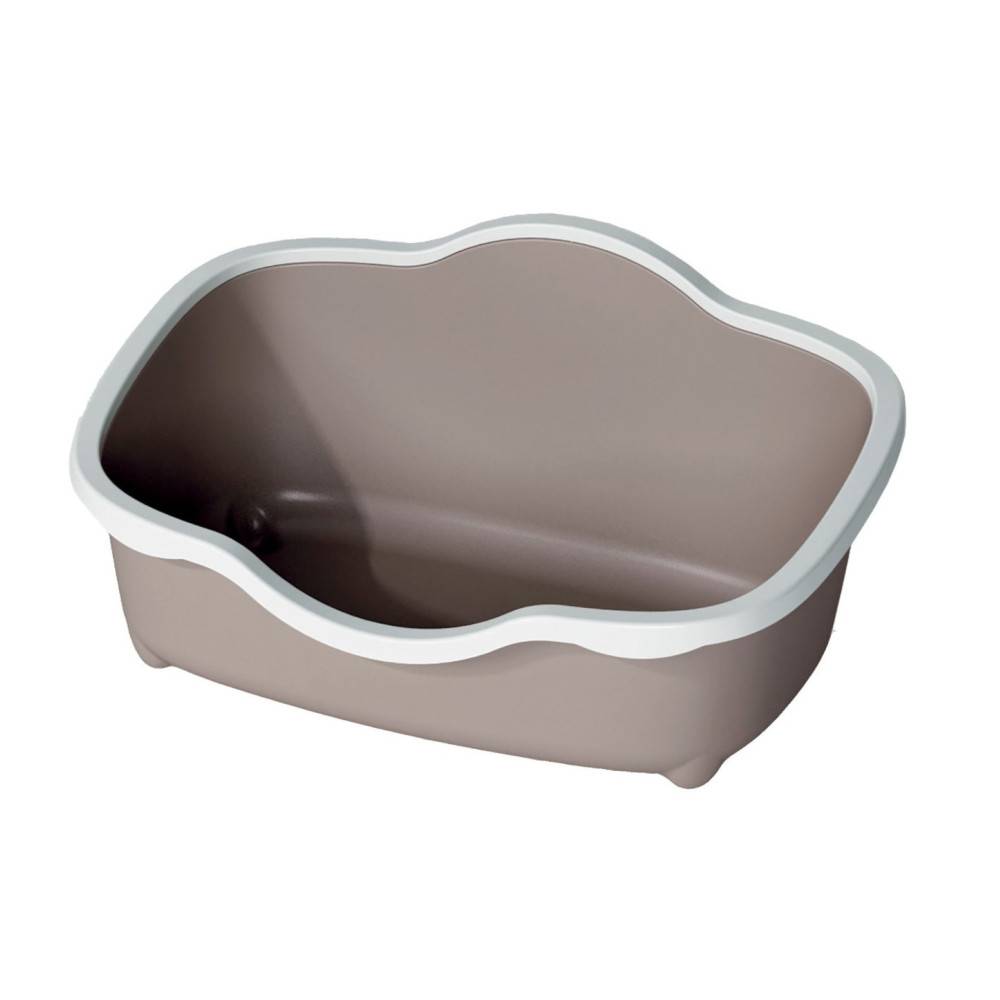 animallparadise - Bac à litière allongé taupe 59 x 39x 27 cm pour chat - Image 2