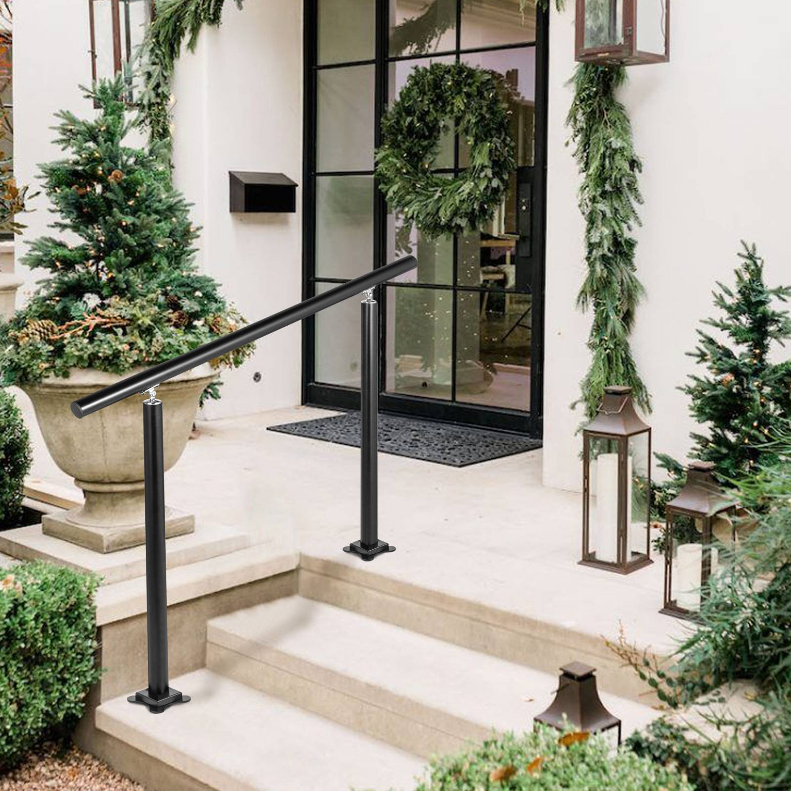 Vevor - VEVOR Escalier Extérieur de Main Courante de Transition 91 x 91 cm Noir Jardin - Image 8