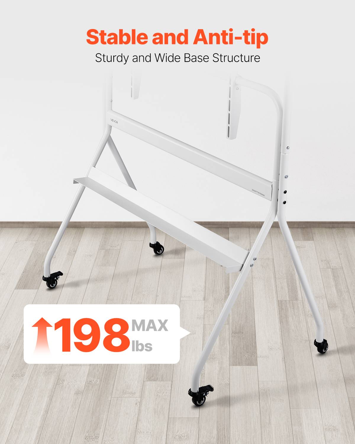 VEVOR Support TV roulettes 889-2540mm ch.90kg VESA 800x600, mobile salon/bureau/ext. - Image 4