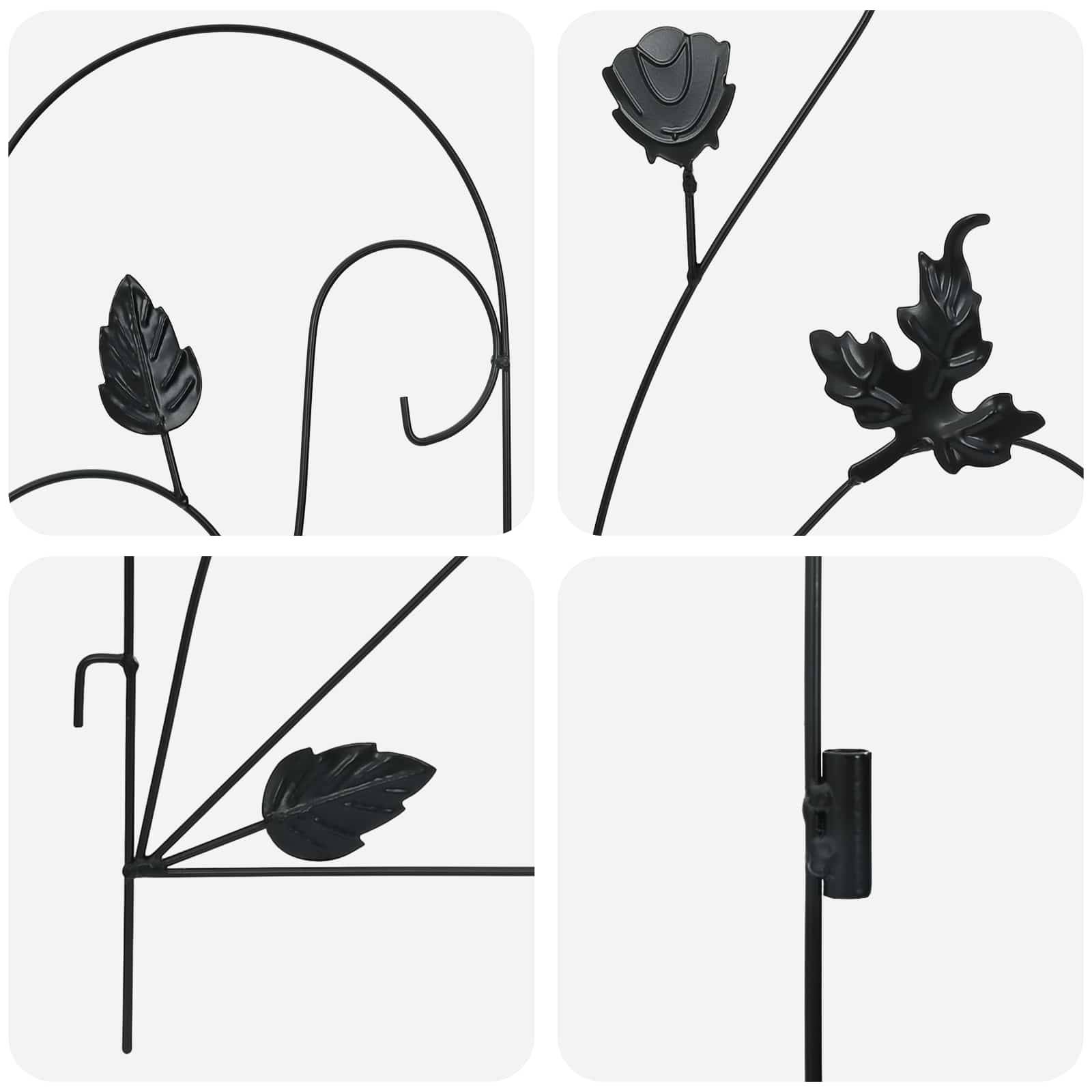 Clôture de jardin acier noir 5 pcs, Poids:3.16kg - PANGIVO - Image 6