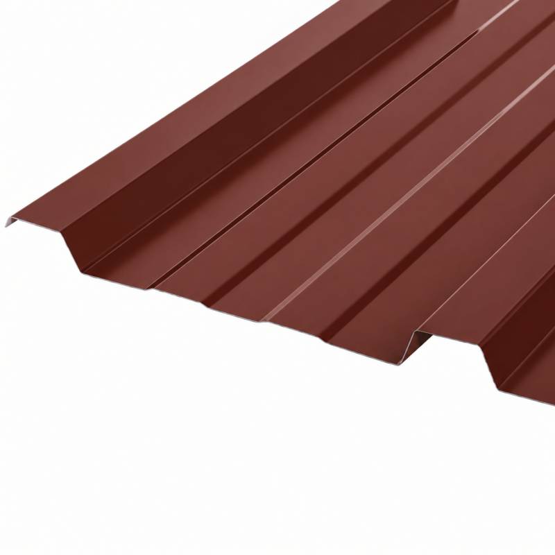 Plaque nervurée acier galvanisé laqué 900/25 - Coloris - Rouge 8012, Epaisseur - 0.5 mm, Largeur - 90 cm, Longueur - 200 cm - Image 3