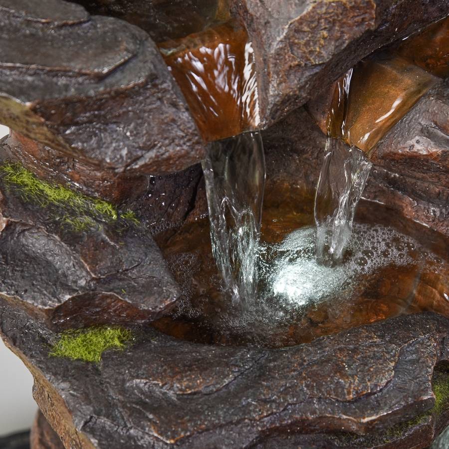 Zen Light - Grande Fontaine de Jardin Niagara – Fontaine Intérieur et Extérieur Cascade 5 Niveaux avec Led – Circuit fermé – H 71cm – Zen'Light - Image 7