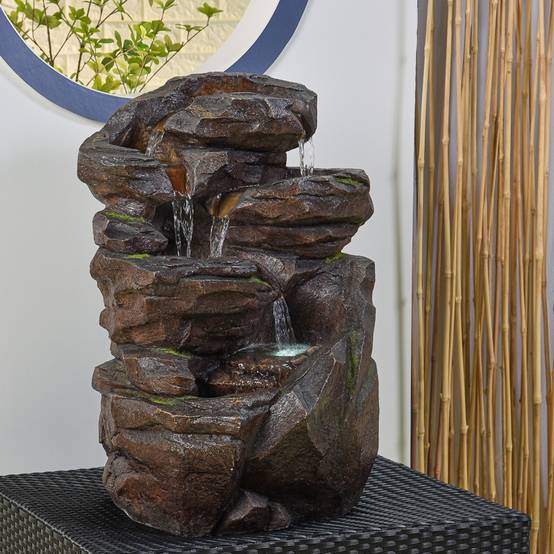 Zen Light - Grande Fontaine de Jardin Niagara – Fontaine Intérieur et Extérieur Cascade 5 Niveaux avec Led – Circuit fermé – H 71cm – Zen'Light - Image 8