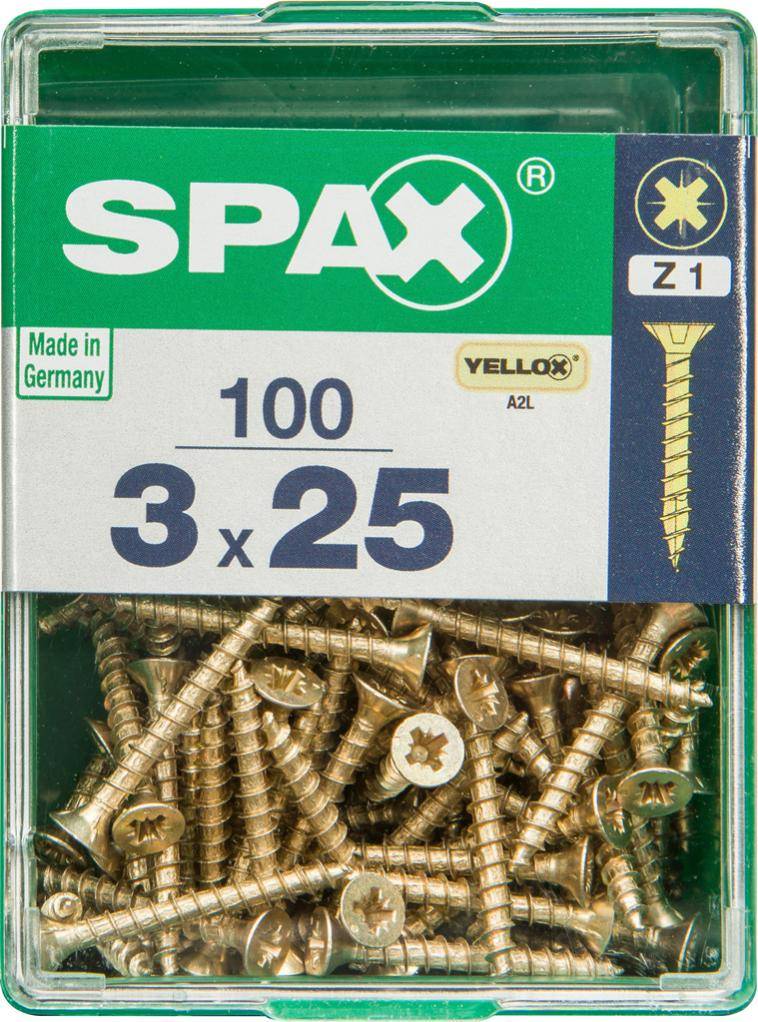 Spax - Lot de 100 vis acier tête fraisée pozidriv SPAX, Diam.3 mm x L.25 mm - Image 3