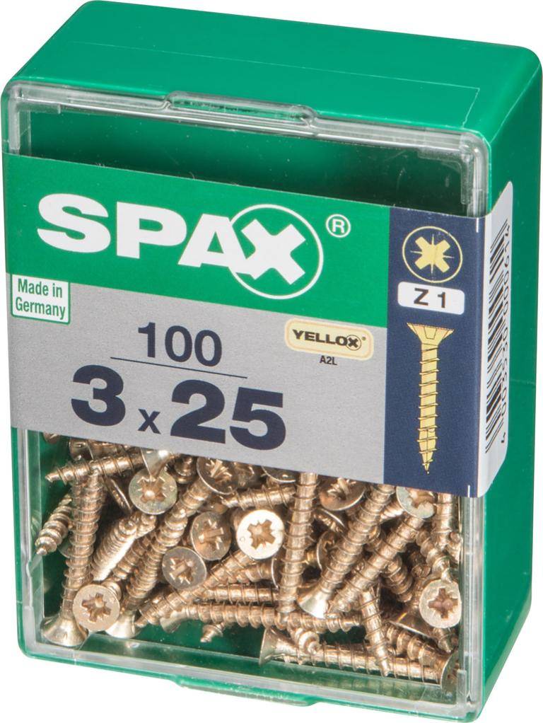 Spax - Lot de 100 vis acier tête fraisée pozidriv SPAX, Diam.3 mm x L.25 mm - Image 4