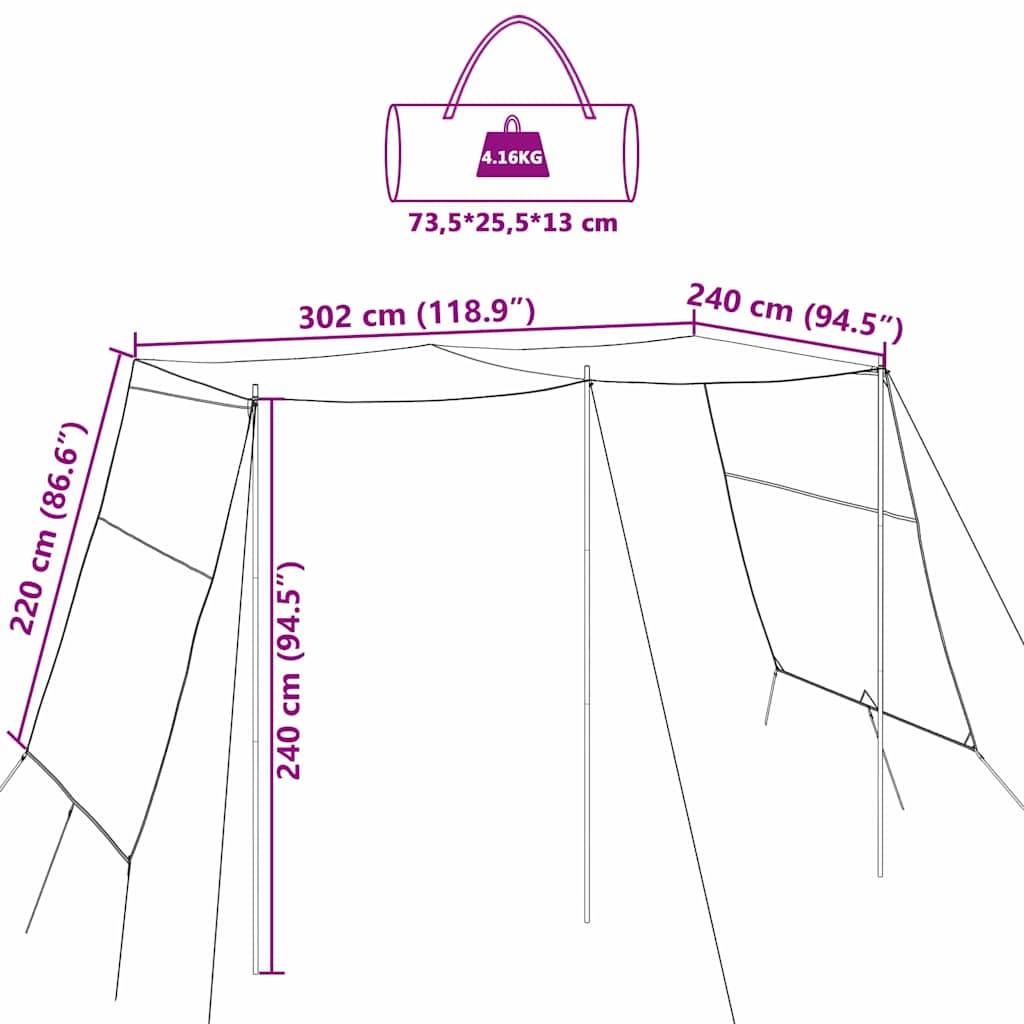 Tarp Multifonction Polyester avec Protection UV pour Abris de Plein Air Gris 302x240cm – ComfortXL Outdoor Living - Image 9