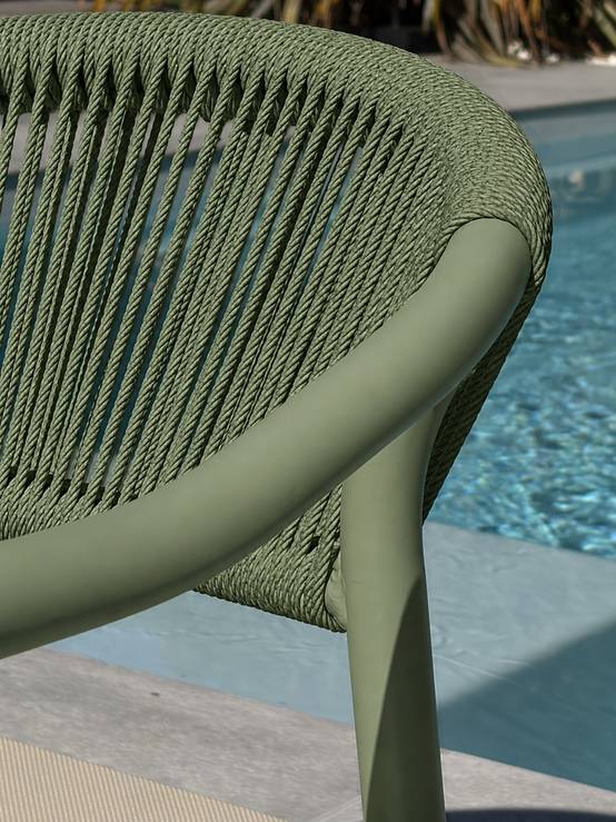 Dcb Garden - Ensemble repas de jardin en aluminium 6 places - Vert olive - HANOI - Image 8