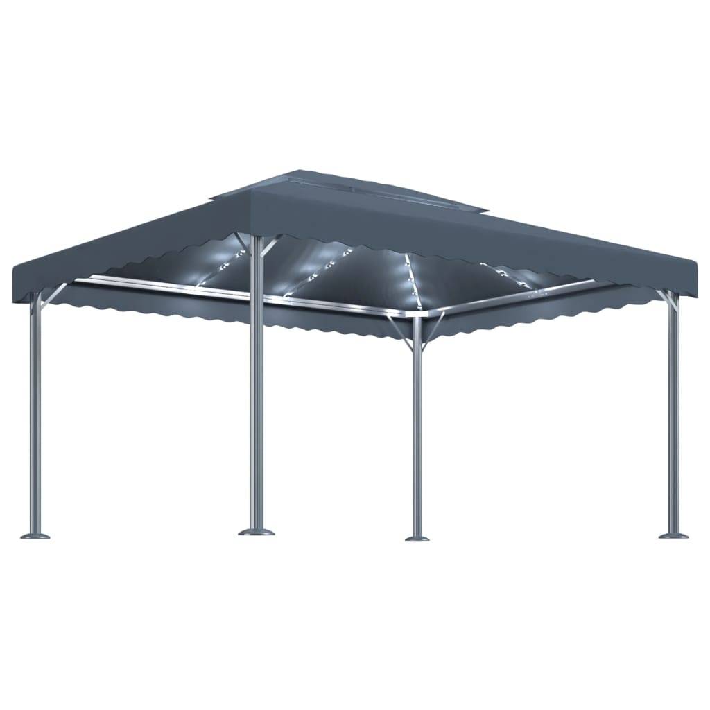 ComfortXL - Tonnelle d'Extérieur Aluminium avec Double Toit et Lumières LED Solaires Anthracite 4x3 m – ComfortXL Outdoor Living - Image 2