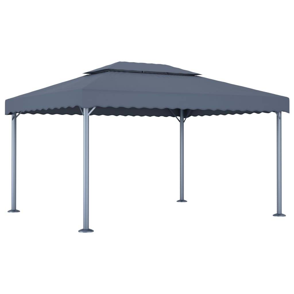 ComfortXL - Tonnelle d'Extérieur Aluminium avec Double Toit et Lumières LED Solaires Anthracite 4x3 m – ComfortXL Outdoor Living - Image 3