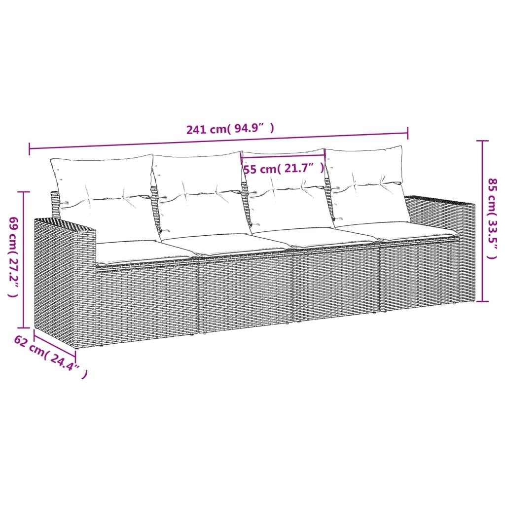 Salon de jardin avec coussins 4 pcs | Mobilier d'extérieur beige résine tressée Maison Chic - Image 3