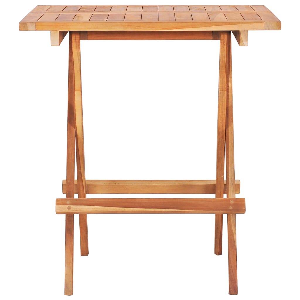 Ensemble de bistro jardin meuble extérieur terrasse 3 pièces avec coussins vert bois de teck massif - Image 7