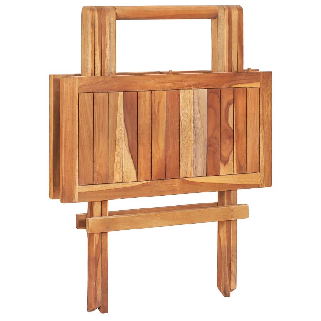Ensemble de bistro jardin meuble extérieur terrasse 3 pièces avec coussins vert bois de teck massif - Image 8