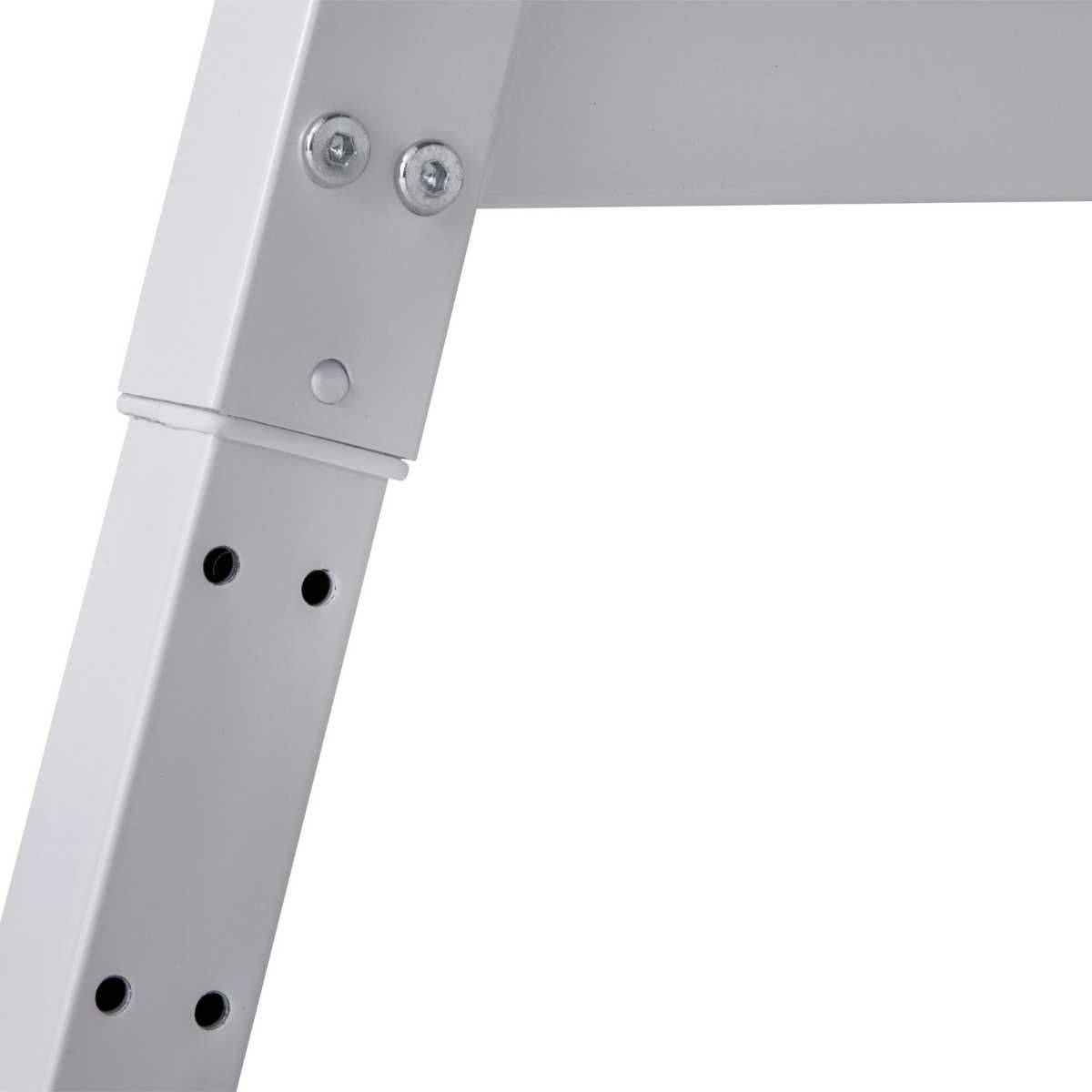 Bureau enfant réglable en hauteur en MDF plateau bleu et piètement métal laqué blanc - ELION - Image 5