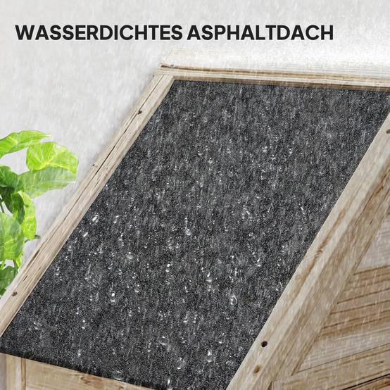 Abri de jardin avec 4 étagères, abri de rangement en bois, toit en asphalte étanche, 80 x 49 x 170 cm, marron clair - Image 7