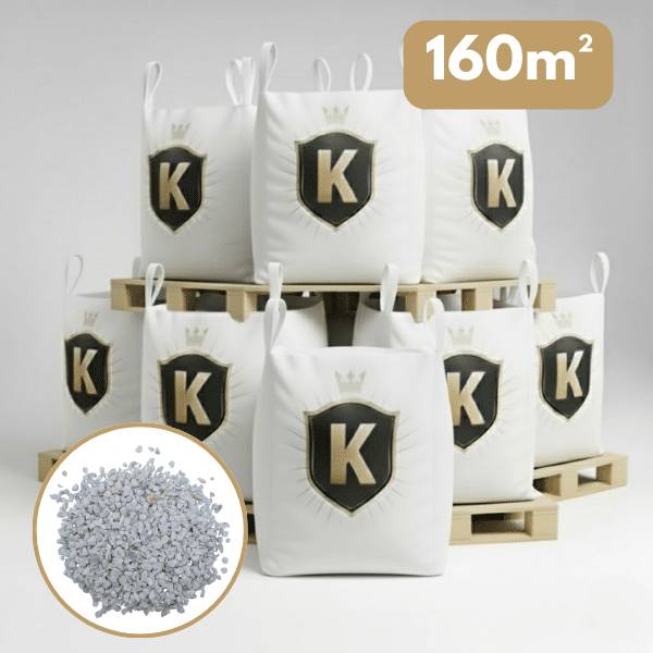 King Matériaux - Galet blanc 8/12 mm – Pack 8 Big Bag +/- 1,5T – 160 m² - Image 1