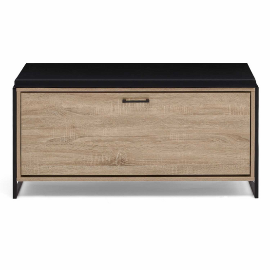 Banc d'entrée chaussures 100 cm avec coussin LUIS design industriel - Image 3