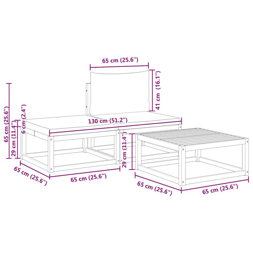 ComfortXL - Petit Salon de Jardin 3 Pcs Bois d'Acacia Massif et Corde Tressée avec Table et Repose-Pieds Design Gris – ComfortXL Outdoor Living - Image 7