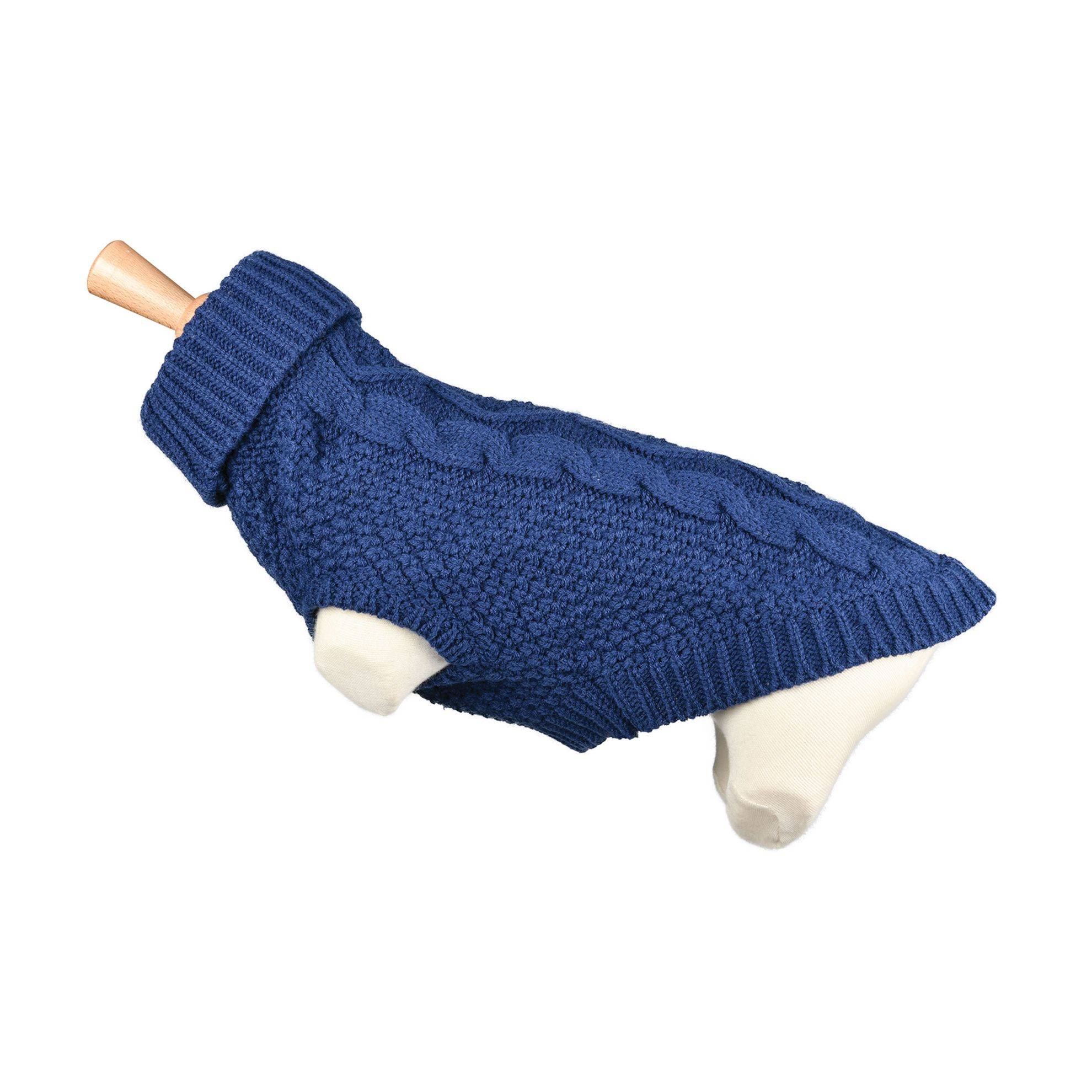 Pull fantaisie pour chien Bleu Torsadé Taille : T40 DOOGY CLASSIC