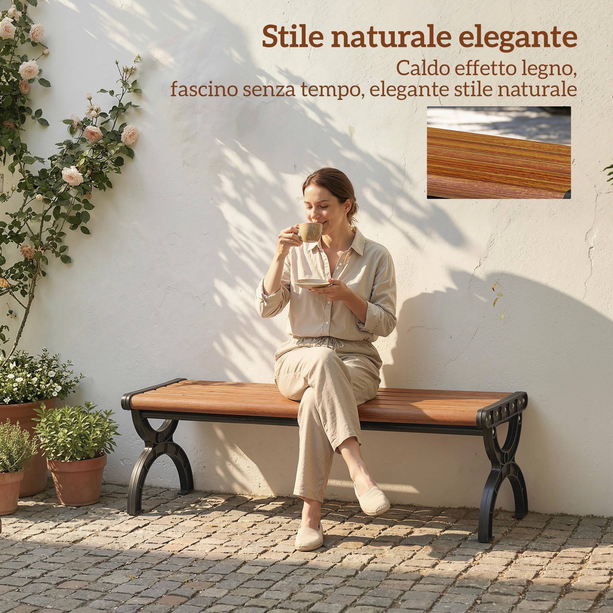 ComfortXL - Banc de jardin 2 places métal et fibre verre espaces publics sans dossier 124cm - ComfortXL Outdoor Living - Image 9