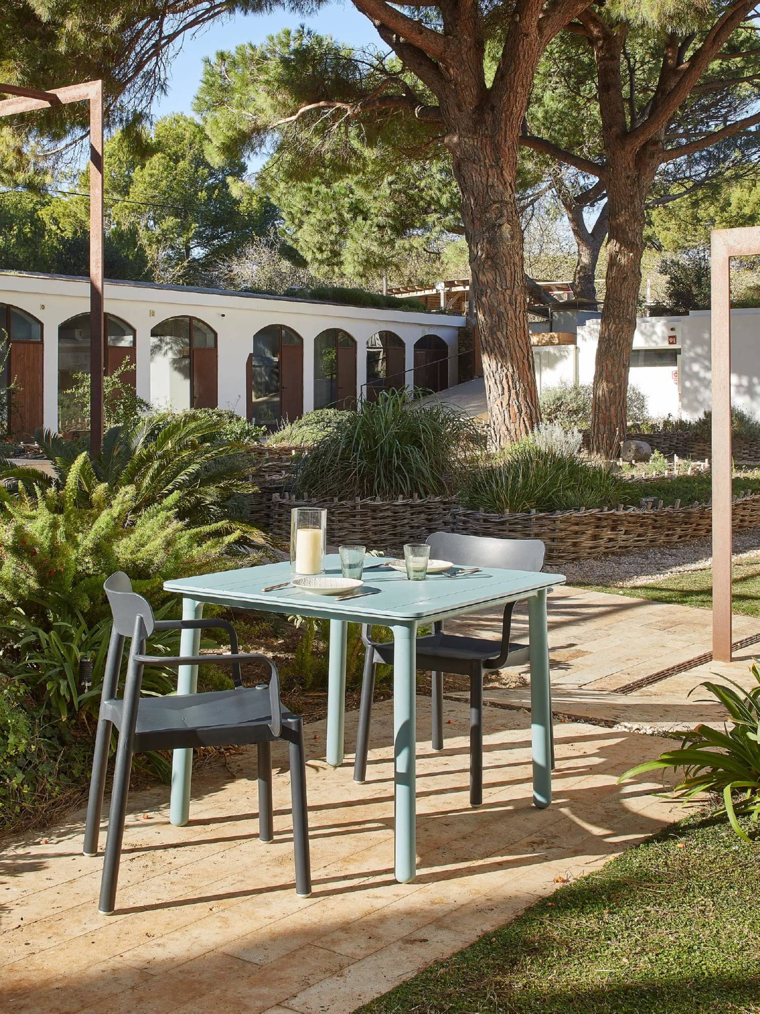 Garbar - Table carrée 90x90 Noa garbar plastique marron - Image 3