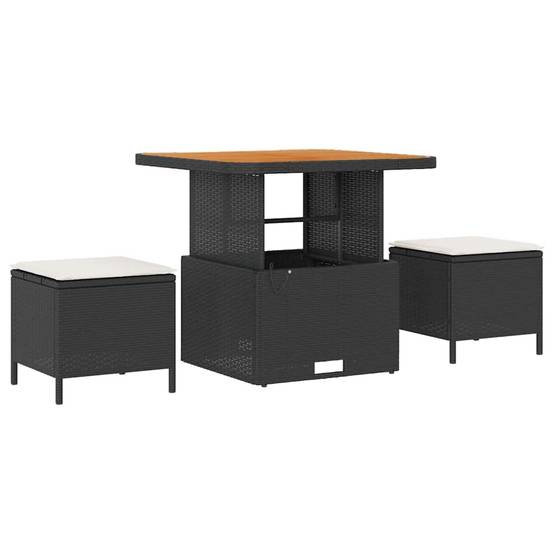 Ensemble Cosy pour Terrasse avec Canapés et Table Carrée en Bois d'Acacia Noir et Crème – ComfortXL Outdoor Living - Image 4