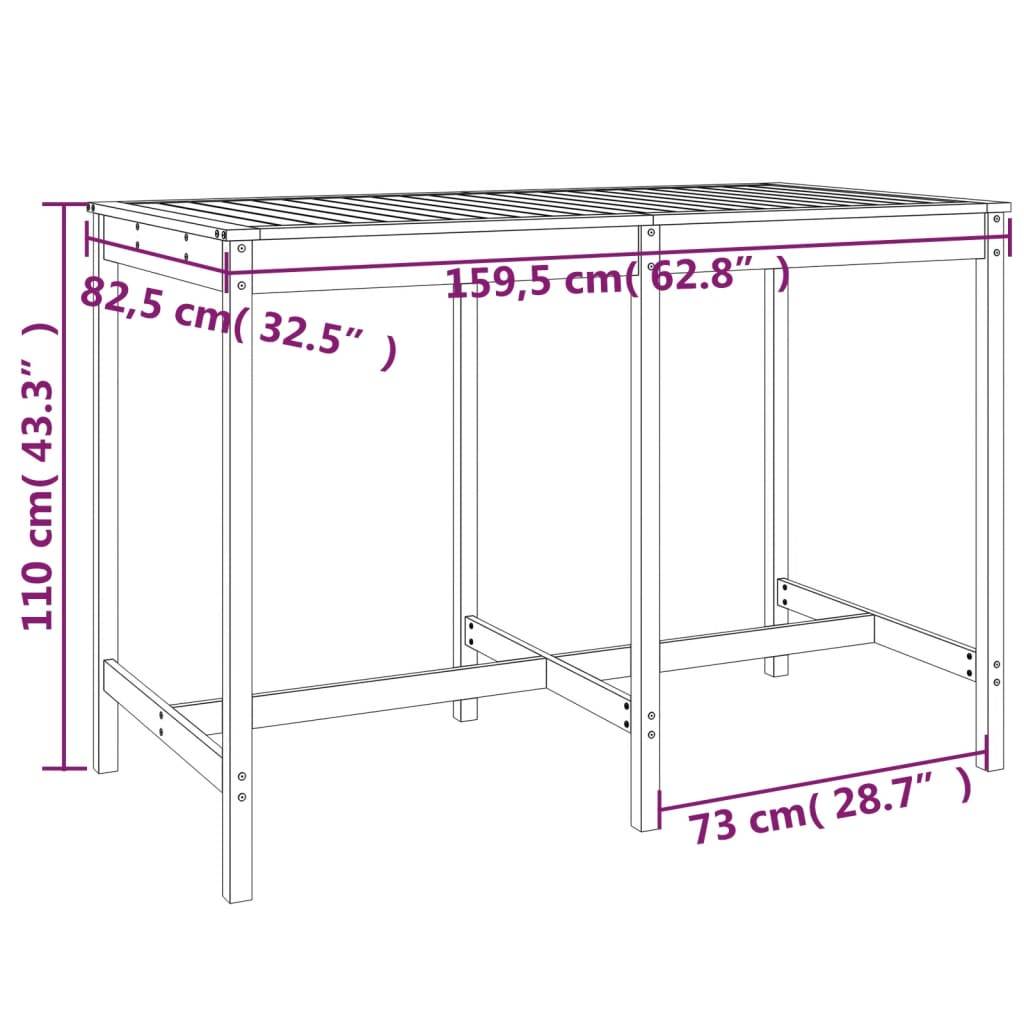 ComfortXL - Ensemble Mange-Debout de Jardin 6 Personnes, Table Haute et Tabourets Bar en Bois de Douglas Massif Brut – ComfortXL Outdoor Living - Image 9