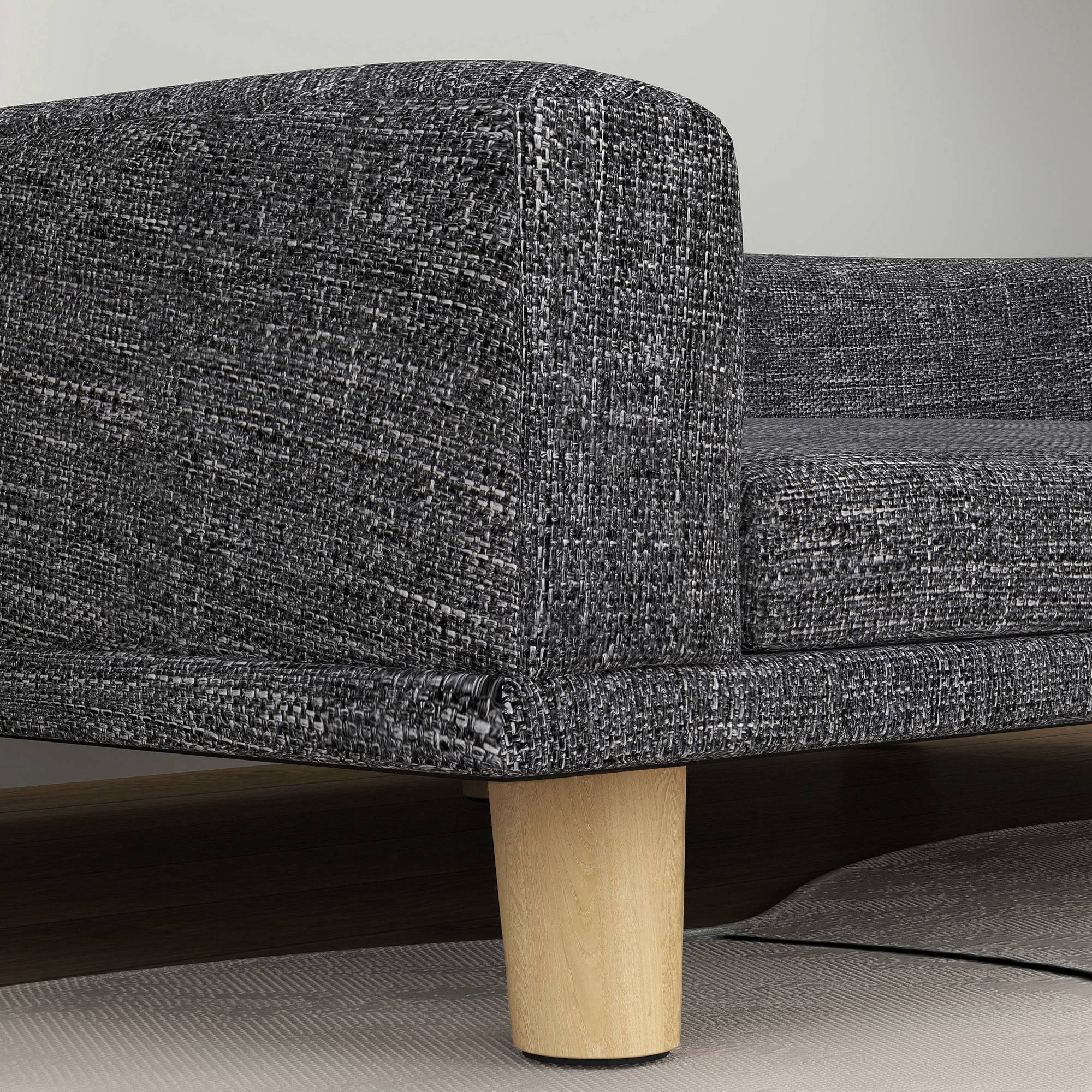 Canapé Chien Grand Lit surélevé pour Chien Coussin Lavable Cadre en Bois Tissu Polyester 98 x 67 x 25 cm Gris Foncé - Image 10