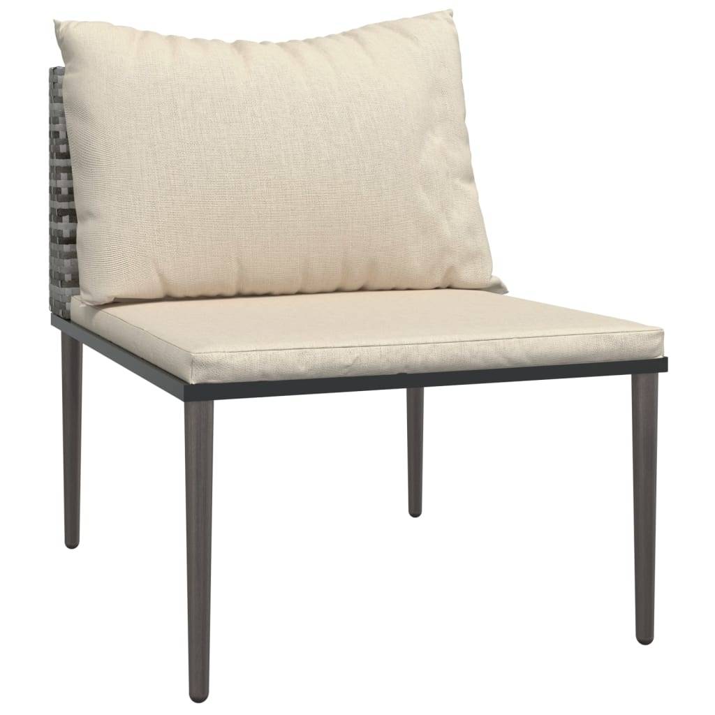 Vidaxl - Canapé central de jardin avec coussins gris résine tressée vidaXL 364124 - Image 2
