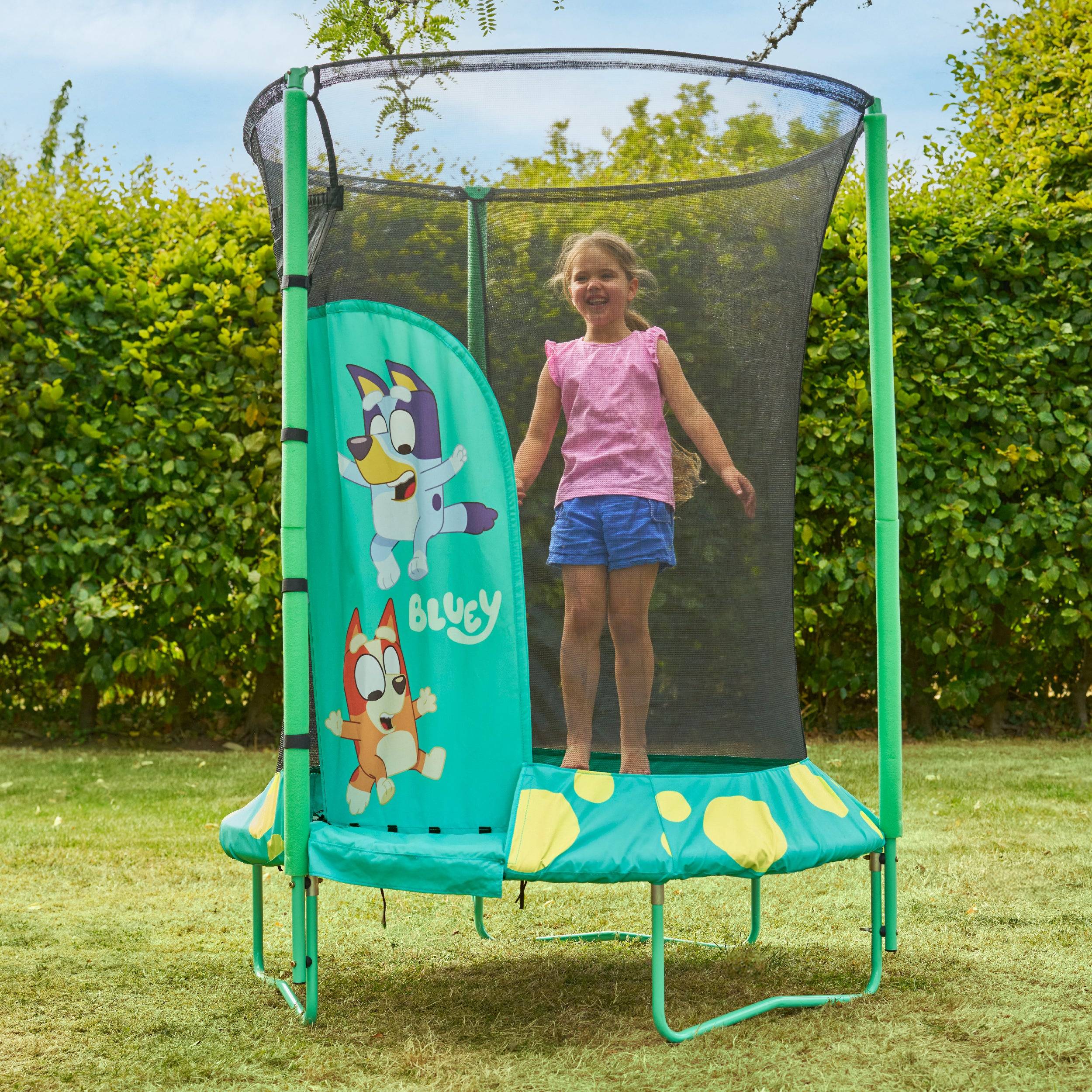 Trampoline rond D140 cm Bluey avec ouverture igloo JUNIOR bleu