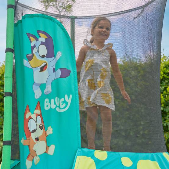 Trampoline rond D140 cm Bluey avec ouverture igloo JUNIOR bleu - Image 4