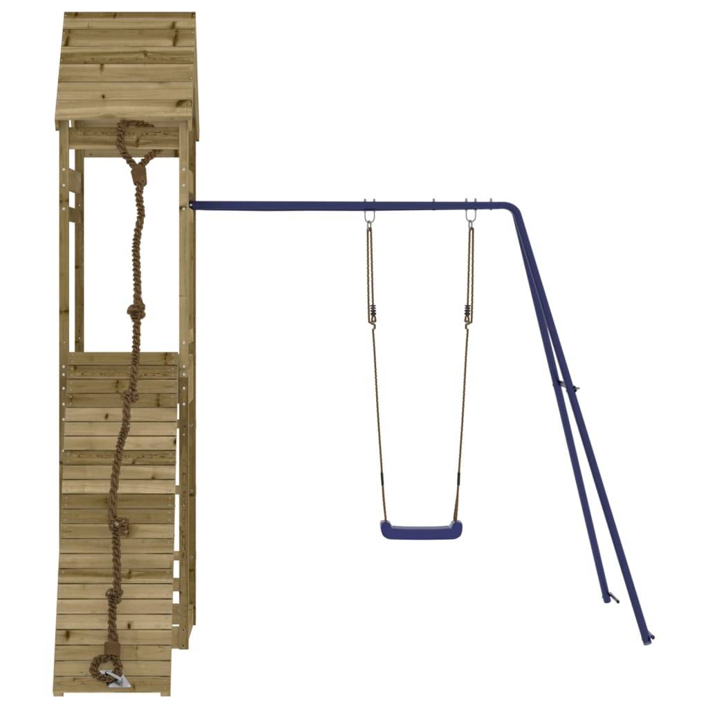 Helloshop26 - Aire de jeux d'extérieur balançoires toboggan portiques robuste jeux jardin 245 x 257 x 264 cm bois de pin imprégné - Image 4