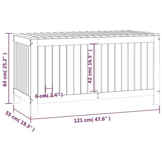 Coffre de jardin bois de pin noir 121 x 55 x 64 cm - PANGIVO - Image 10