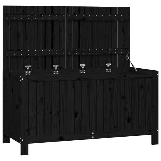 Coffre de jardin bois de pin noir 121 x 55 x 64 cm - PANGIVO - Image 2