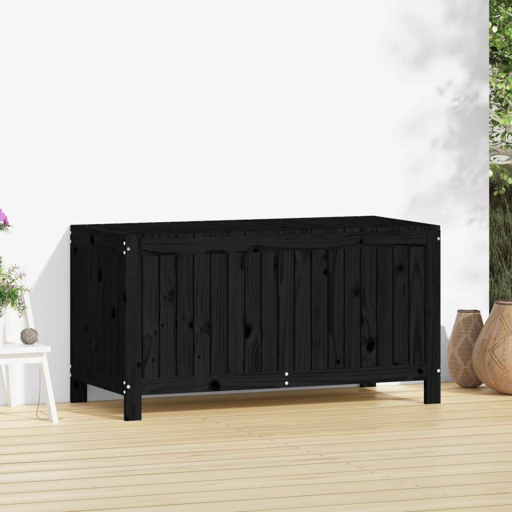 Coffre de jardin bois de pin noir 121 x 55 x 64 cm - PANGIVO - Image 3