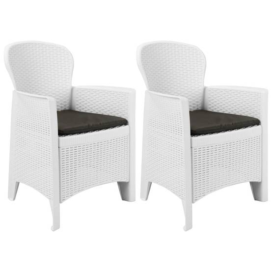 PANGIVO - Lot de 2 chaises de jardin plastique blanc 59 x 57 x 89 cm - PANGIVO - Image 1