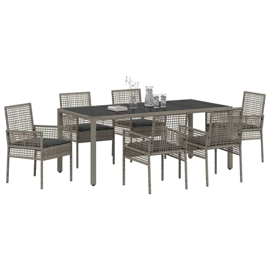 ComfortXL - Table et chaises de jardin 6 places en résine tressée grise avec plateau verre pour terrasse – ComfortXL Outdoor Living - Image 3