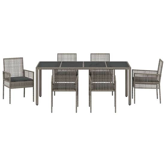 ComfortXL - Table et chaises de jardin 6 places en résine tressée grise avec plateau verre pour terrasse – ComfortXL Outdoor Living - Image 7
