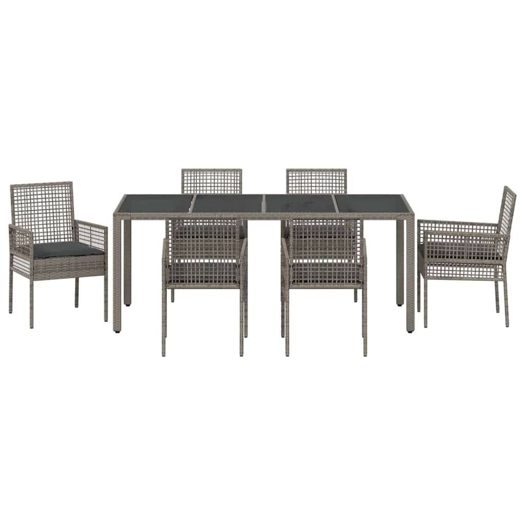 ComfortXL - Table et chaises de jardin 6 places en résine tressée grise avec plateau verre pour terrasse – ComfortXL Outdoor Living - Image 7